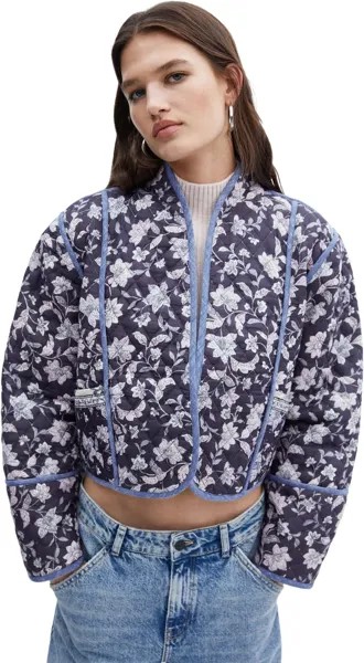 Куртка Flores Jacket MANGO, темно-синий