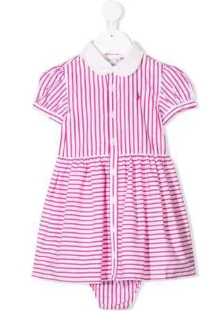 Ralph Lauren Kids полосатое платье-рубашка длины миди