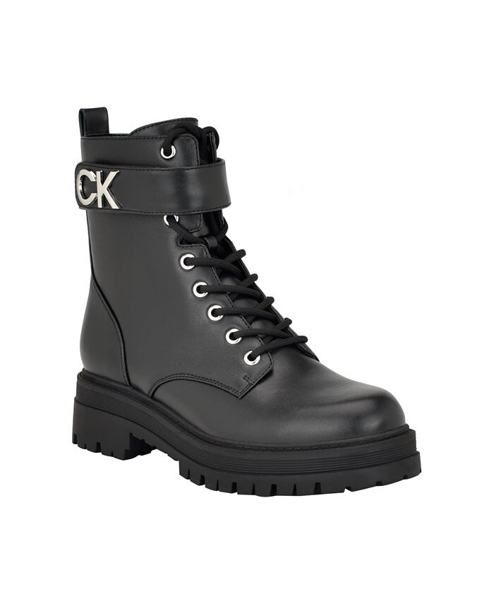 Женские повседневные ботинки на шнуровке Prescot Lug Sole Calvin Klein, цвет Black