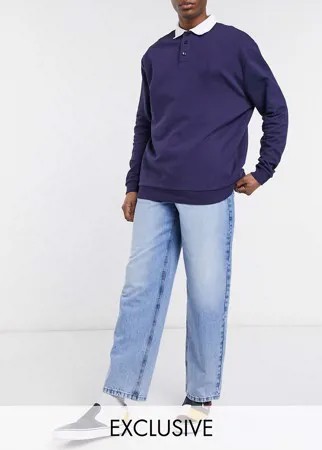 Светло-голубые свободные джинсы экологичной окраски в стиле 90-х Reclaimed Vintage Inspired-Голубой
