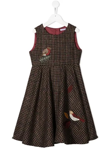 Dolce & Gabbana Kids клетчатое платье с аппликацией