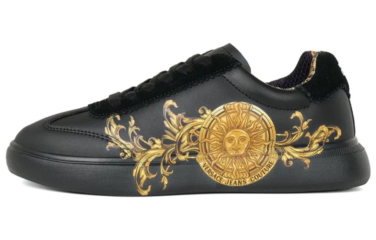 Кроссовки Lifestyle женские с низким верхом, черные/желтые Versace Jeans