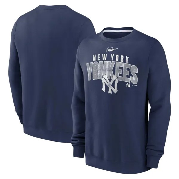 Мужской темно-синий пуловер свитшот New York Yankees Cooperstown Collection Team Shout Out Nike