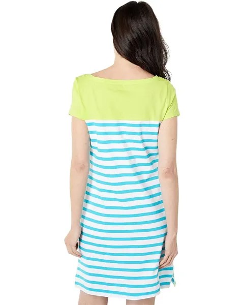 Платье U.S. POLO ASSN. Stripe Boatneck Dress, цвет Acid Lime