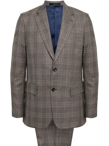 Paul Smith шерстяной костюм Brierley в клетку, коричневый