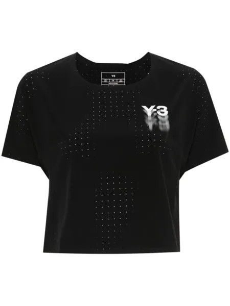 Y-3 укороченная футболка с логотипом, черный