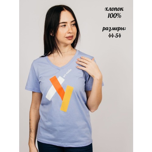 Футболка Let's Go, размер 48 Взрослый, голубой