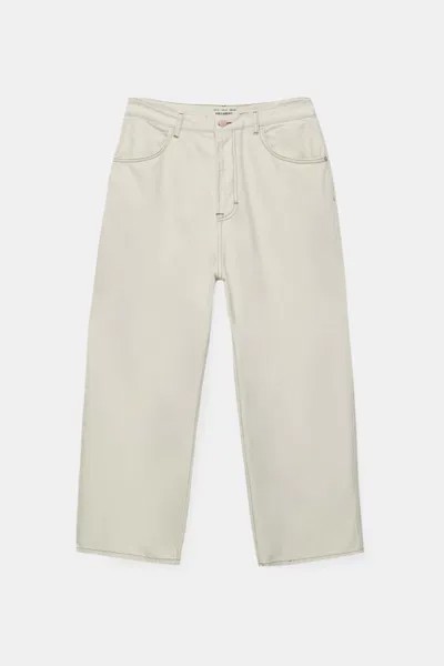 Джинсы Pull & Bear Wide Leg Baggy, экрю