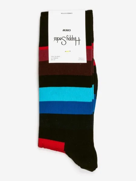 Носки с рисунками Happy Socks - Stripe Black Red, Черный