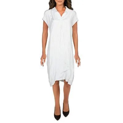 Женская футболка в шелковую полоску цвета слоновой кости Eileen Fisher, рубашка L BHFO 5397