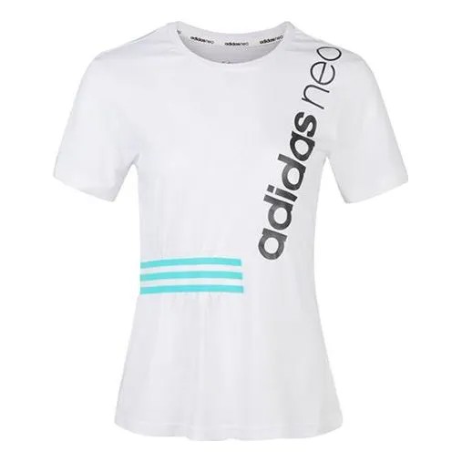 Футболка нео-спортс пуловер круглый вырез короткий рукав Adidas, белый