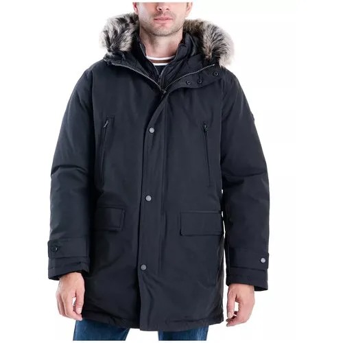 Куртка Michael Kors мужская M черная теплая парка с эко мехом Men's Hooded Bib Snorkel Parka Coat Medium Black