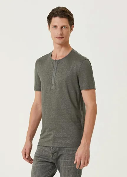 Футболка bleeker henley серая John Varvatos