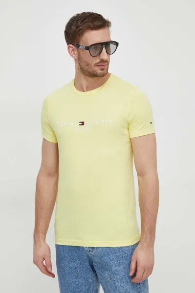 Хлопковая футболка Tommy Hilfiger, желтый