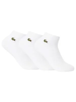 Lacoste Mens Sport 3 Pack Short Socks, Белый
