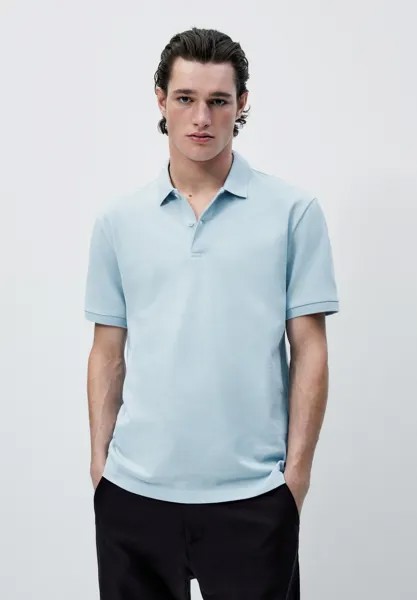 Рубашка-поло Massimo Dutti, цвет blue/grey