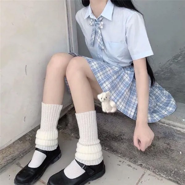 Японская Лолита Сладкая девушка Грелки для ног Вязаные ножки Покрытие для ног Женщины Осень Зима Носки Для ног Куча Куча Носки Сапоги Носки