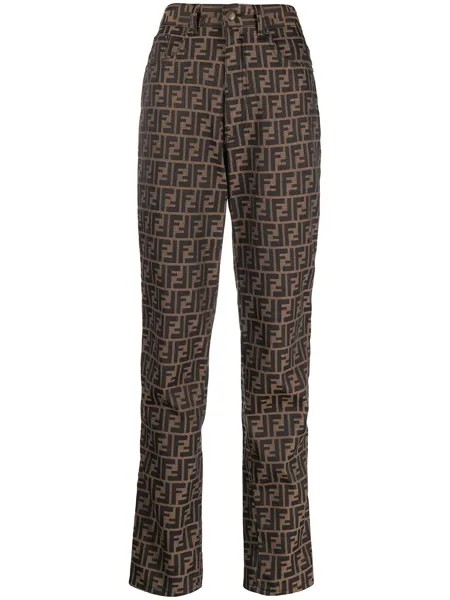Fendi Pre-Owned брюки с принтом Zucca 1990-х годов