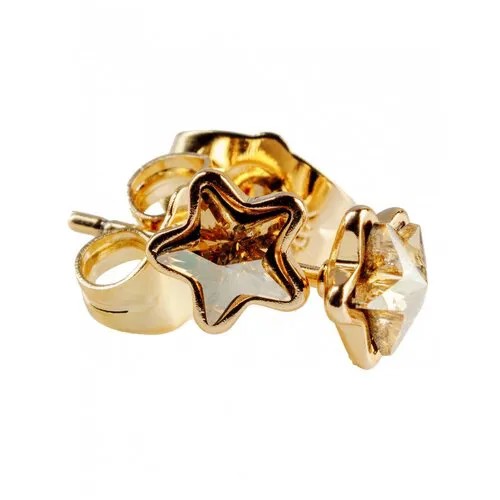 Серьги гвоздики со Advanced Crystal звездочки молочные