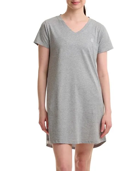 Женская ночная рубашка с v-образным вырезом и короткими рукавами Tommy Hilfiger, серый