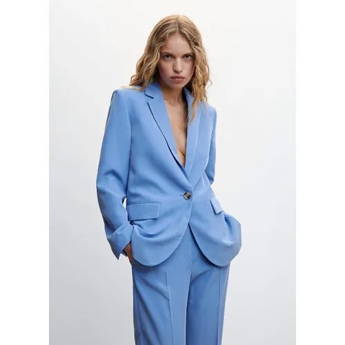 Пиджак MANGO, размер 34, голубой
