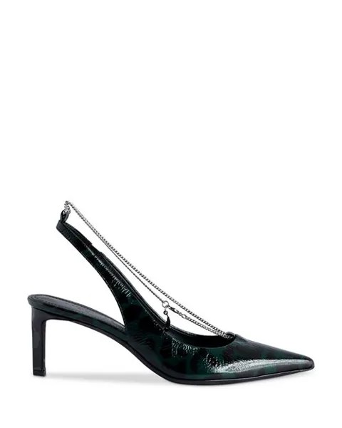 Женские туфли-лодочки на высоком каблуке с острым носком и пяткой для первого вечера Zadig & Voltaire, цвет Green