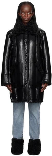 Черное пальто из искусственной кожи Ramona Stand Studio
