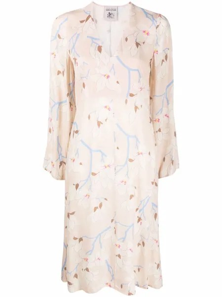 Semicouture floral-print v-neck dress