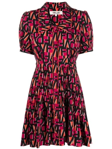 Diane Von Furstenberg платье мини Darius с монограммой, черный