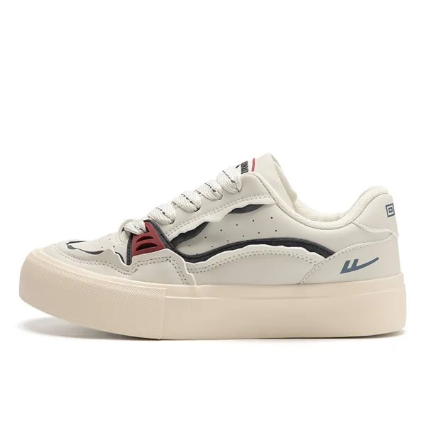 Кроссовки WARRIOR Skateboarding Shoes Women's Low-top Dark Blue/red, бежевый/темно-синий