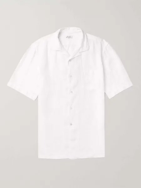Льняная рубашка с воротником-стойкой HARTFORD, белый