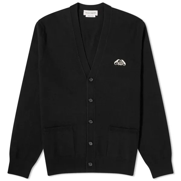 Кардиган Alexander Mcqueen Embroidered Seal Logo, черный