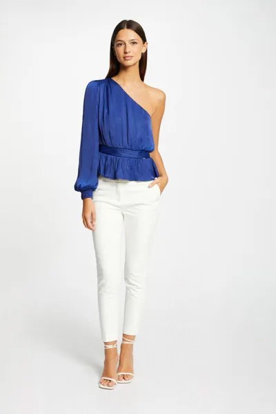 Асимметричная фигурная блузка Morgan, синий