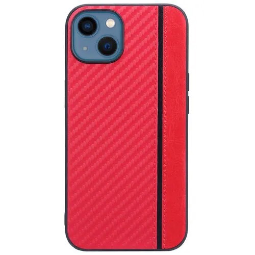 Чехол накладка для Apple iPhone 13, G-Case Carbon, красная