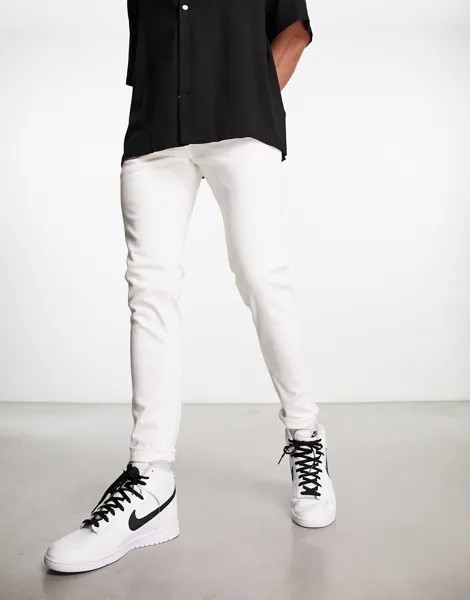 Белые классические джинсы скинни Pull&Bear
