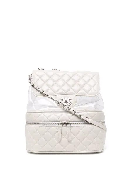 Chanel Pre-Owned стеганая сумка через плечо со вставками