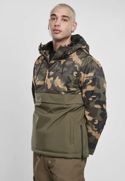 Рубашка Entrepreneur Urban Classics CAMO MIX PULL OVER, оливковый/древесный камуфляж