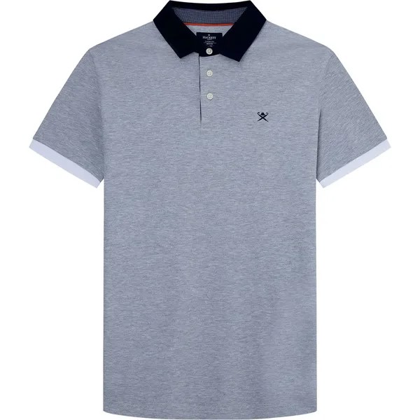Поло с коротким рукавом Hackett Woven Collar, серый