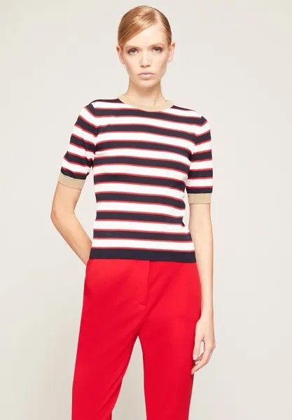 Футболка с принтом STRIPED SHORT-SLEEVED Motivi, цвет blu