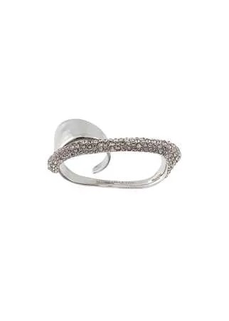 Alexander McQueen кольцо на два пальца с кристаллами