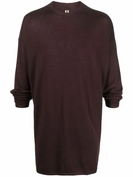 Rick Owens длинный джемпер с круглым вырезом