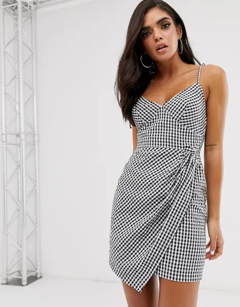 Сарафан мини в клетку ASOS DESIGN-Мульти