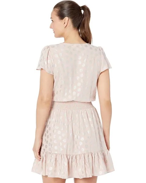 Платье Michael Kors Petite Palm Short Sleeve Julia Wrap Dress, цвет Rosewater
