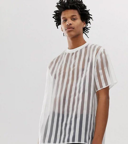 Oversize-футболка в полоску Milk It Vintage-Белый