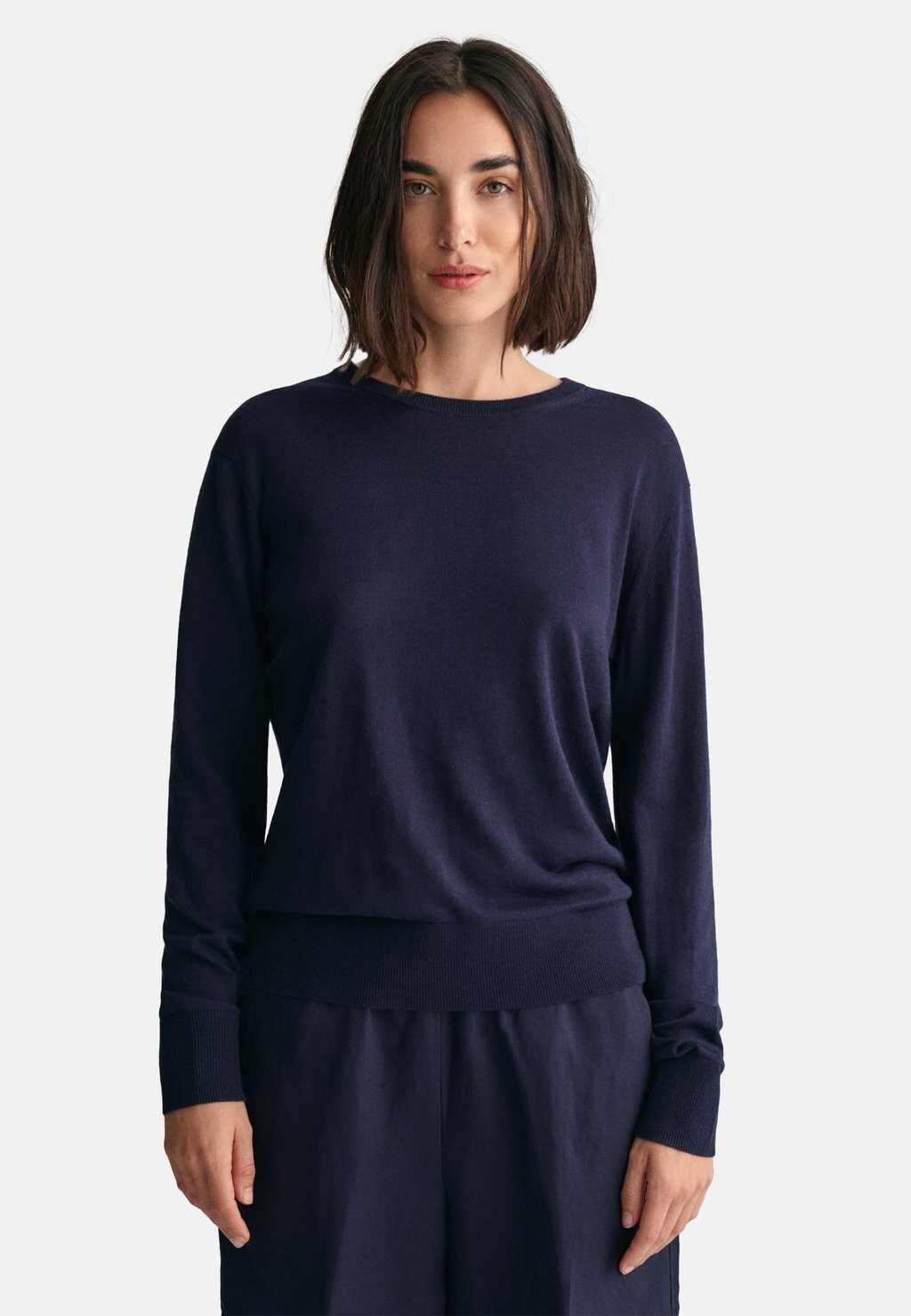 Джемпер FINE CREW NECK  GANT, темно-синий
