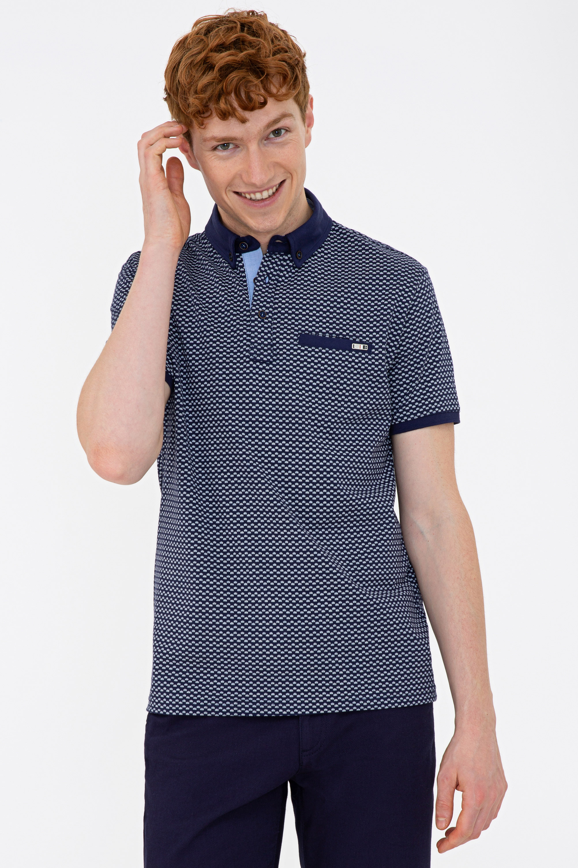 Футболка-поло мужская G081SZ0110LEMP U.S. POLO Assn. синяя M