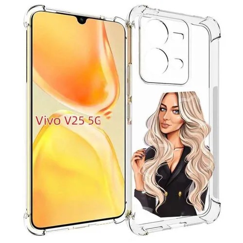 Чехол MyPads Платье-пиджак женский для Vivo V25 5G / V25e задняя-панель-накладка-бампер