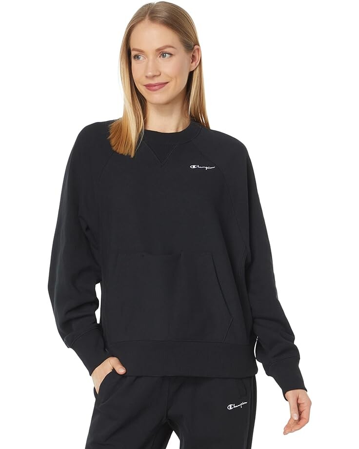 Худи Champion Reverse Weave French Terry Crew Pocket, черный