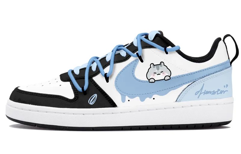 Кроссовки Nike Court Borough 2 Skateboarding Shoes Women's Low-top Black/white/blue, белый/черный