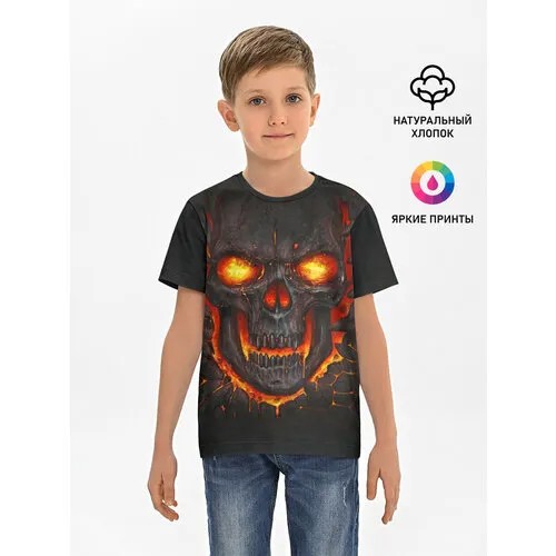 Футболка  хлопковая детская Skull Lava, размер 86, мультиколор